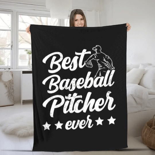 Best Baseball Pitcher Ever Sayings Hobby Player Fleece Blankets