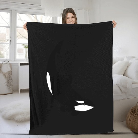 Orca diving Fleece Blankets