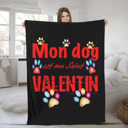 Copy of my dog is my valentine day712 Fleece Blankets
