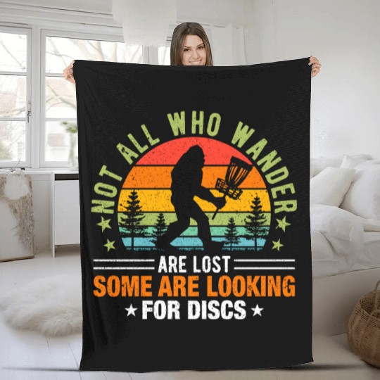 Funny Bigfoot Discs for Disc Golf Fleece Blankets