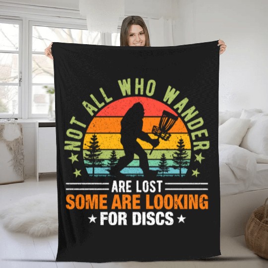 Funny Bigfoot Discs for Disc Golf Fleece Blankets