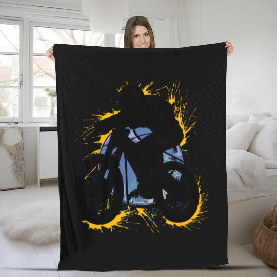 Mtb - Mountain Biker - Mountain Biking Fleece Blankets