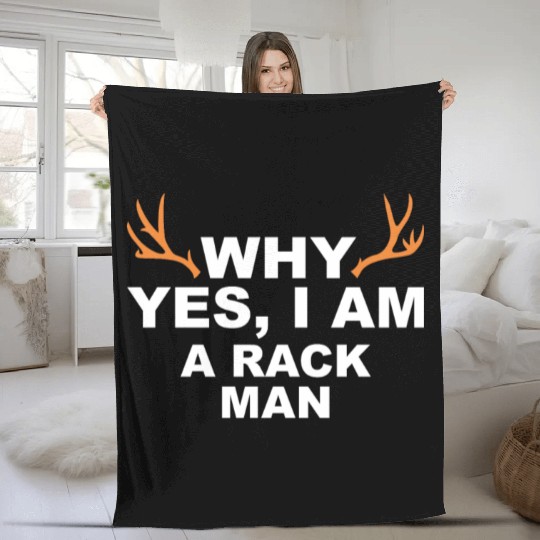 Hunter hunts deer gift idea Fleece Blankets
