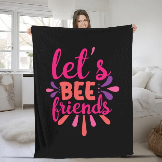 Let's bee friends Fleece Blankets