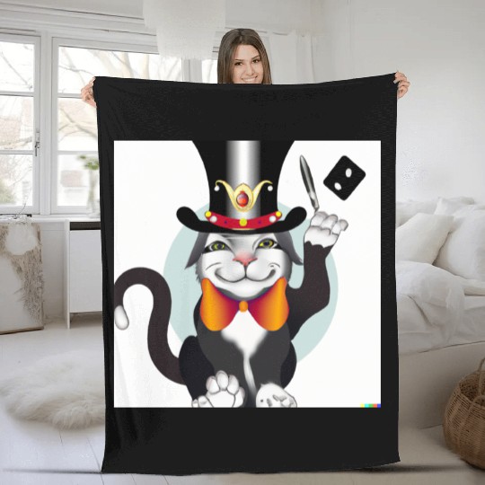 Cat joker Playing Cards | Gifts for Cat Lovers Fleece Blankets