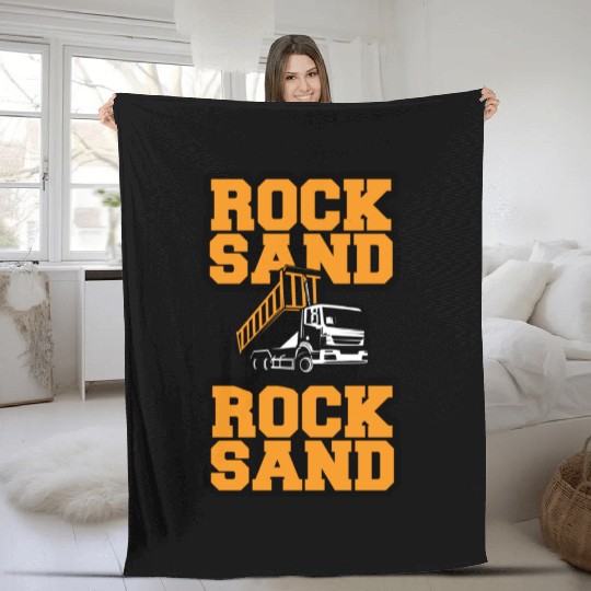 Rock Sand Dump Truck Fleece Blankets