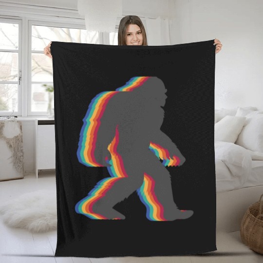 Retro Bigfoot vintage Fun and Nostalgic Sasquatch Fleece Blankets