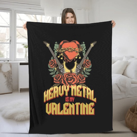 Heavy Metal Valentine Single Fleece Blankets