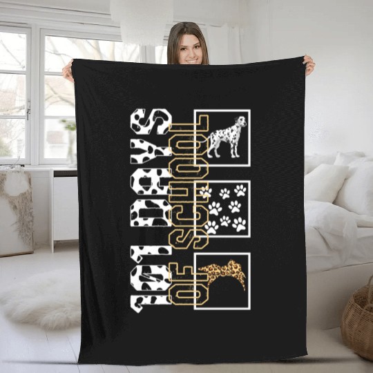 School Fleece Blankets, 101 Days Of School Dalmatian Dog