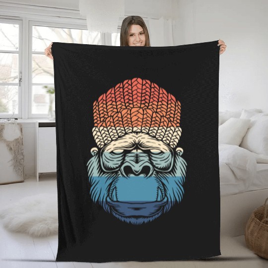 Monkey Ape Gorilla Fleece Blankets