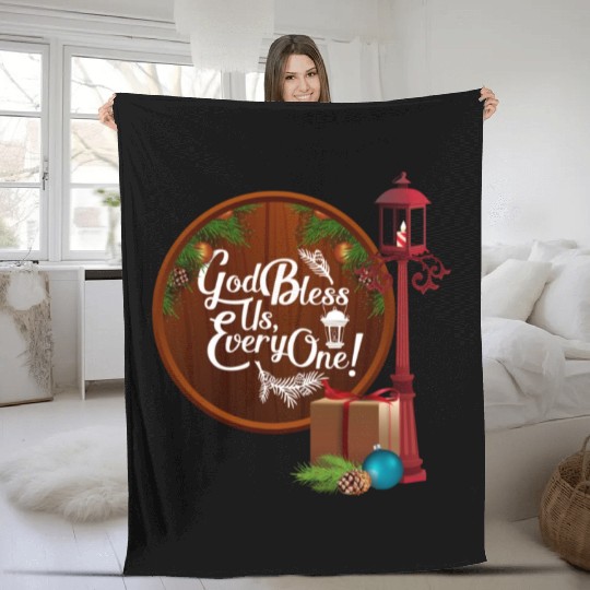 A Christmas Carol Charles Dickens God Bless Us Eve Fleece Blankets