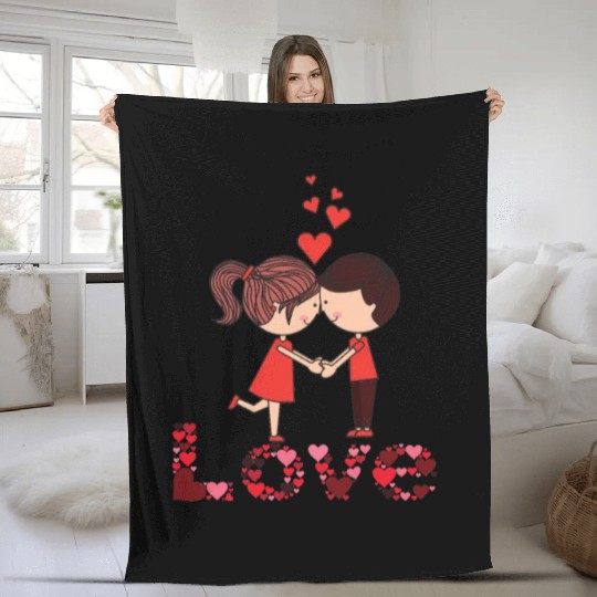 Love -A couple expressing their love Fleece Blankets