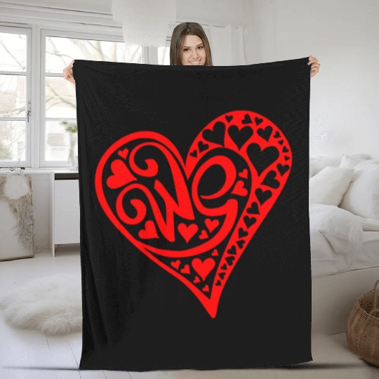 Galentines Day Red Heart We Valentines Day2 Fleece Blankets