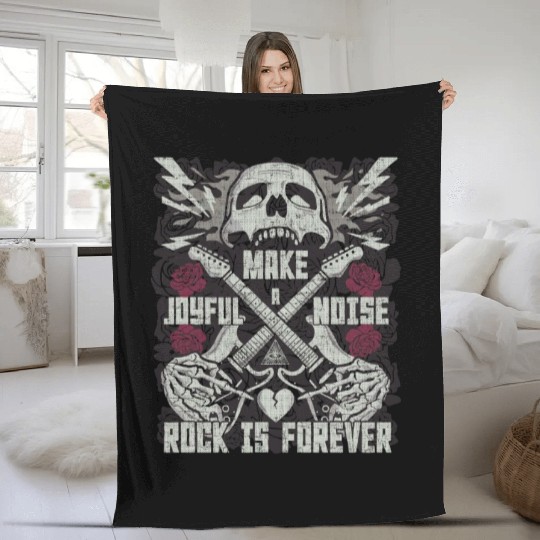 Make a joyful noise with a guitar Fleece Blankets
