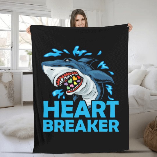 Heartbreaker Shark Anti-Valentine's Day Solo Fleece Blankets