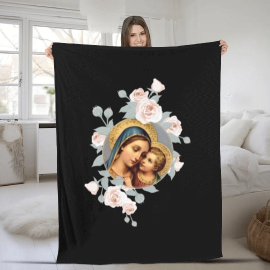 Our Lady of Good Remedy Blessed Mother Mary Art Ca Fleece Blankets