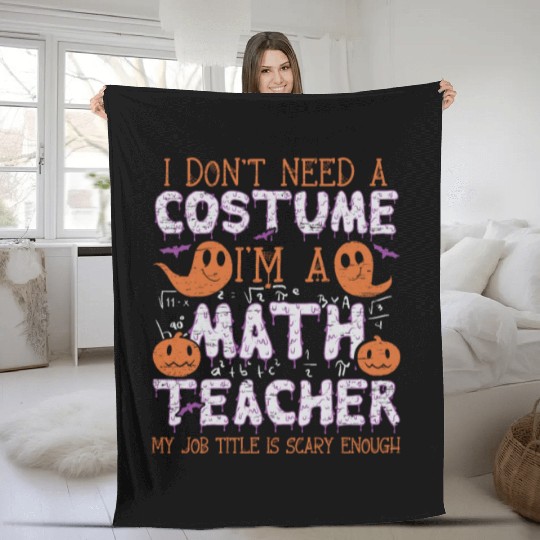 Math Teachers Love Brains - Halloween Costume Math Fleece Blankets