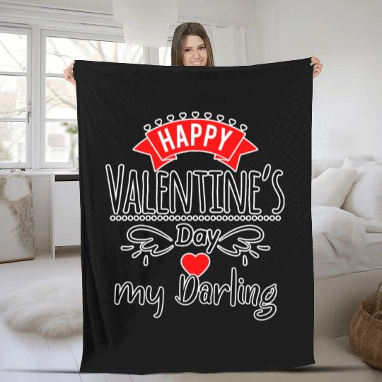HAPPY VALENTINES Fleece Blankets
