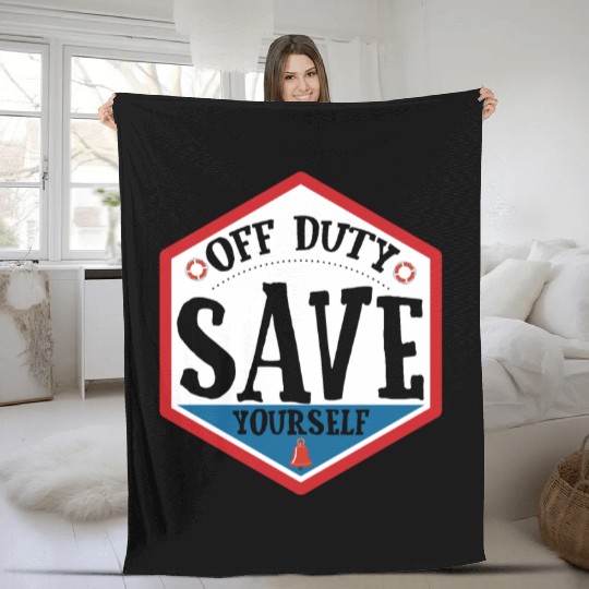 Lifeguard Off Duty Save Yourself Fleece Blankets