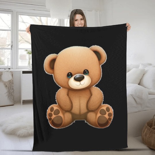 Cute Teddy Bear Fleece Blankets