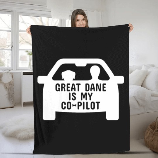 Great Dane Is My Copilot Fleece Blankets