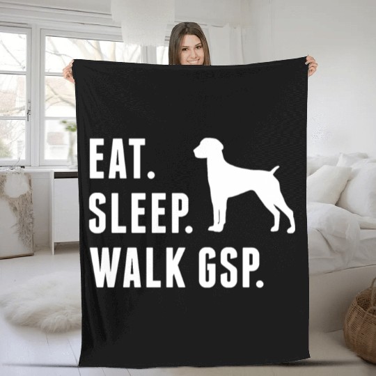Eat Sleep Walk German Shorthaired Pointer Fleece Blankets