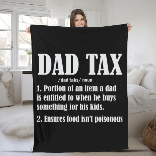 Vintage Dad Tax Definition Men Funny Father's Day Fleece Blankets