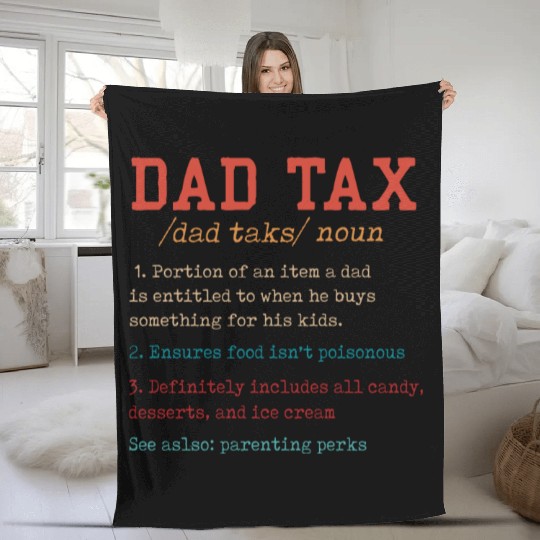 Vintage Dad Tax Definition Men Funny Father's Day Fleece Blankets