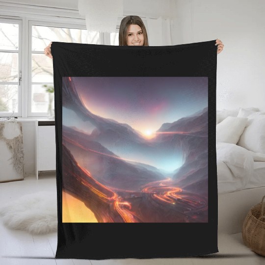 Sunrise at the Tunnel View Point Fleece Blankets