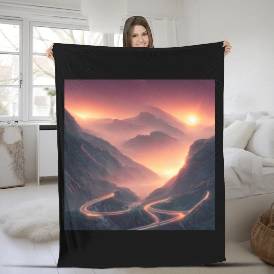 Sunrise at the Tunnel View Point Fleece Blankets
