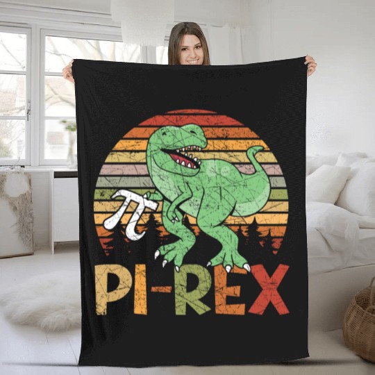Pi-rex Dinosaur Math Teacher Mathematician Pi Day Fleece Blankets