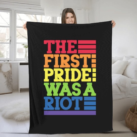 The First Pride Was A Riot, LGBT Rainbow Fleece Blankets