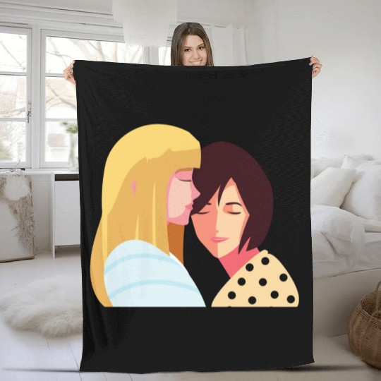 lesbian lgbtq pride valentine day 2023 valentines Fleece Blankets
