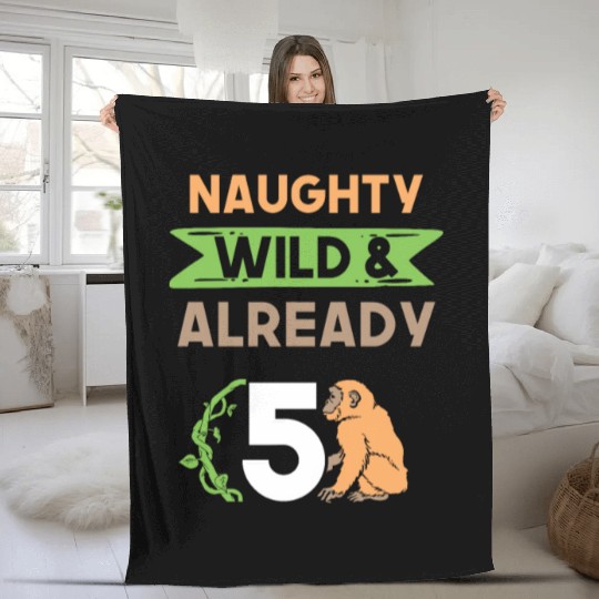Gift 5 years birthday girl boy Ape Monkey Fleece Blankets