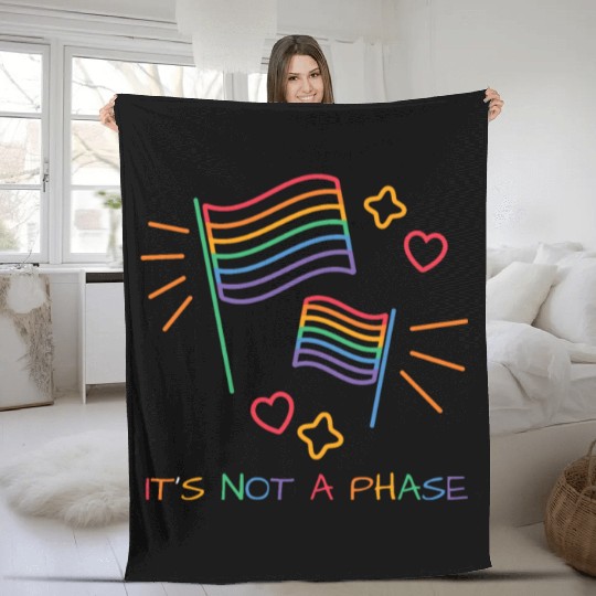 It's Not A Phase LGBT Gay Pride Month Colors Rainb Fleece Blankets