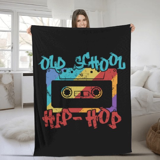 Old School Hip Hop Music Direction Rap Fleece Blankets