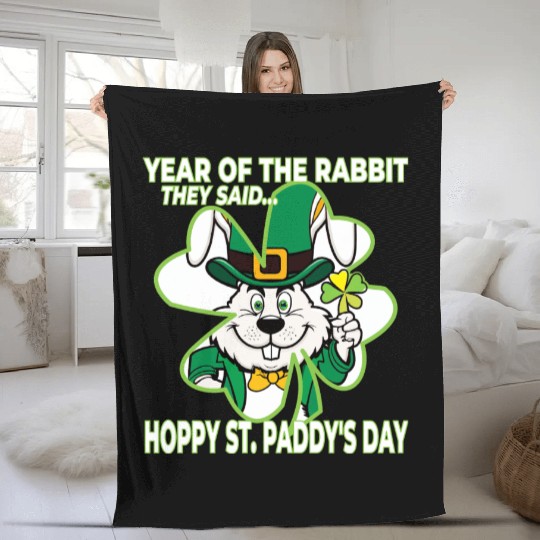 Year of the Rabbit - St. Paddy's Day Fleece Blankets