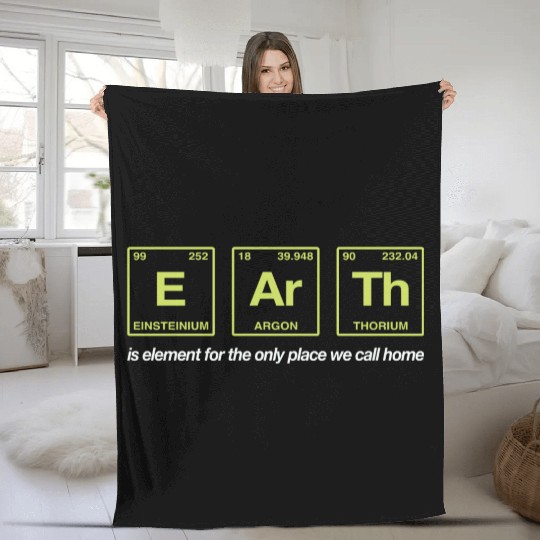 EARTH - written in elements of the periodic table Fleece Blankets