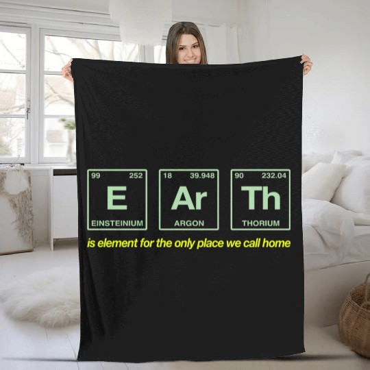 EARTH - written in elements of the periodic table Fleece Blankets