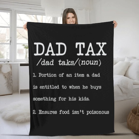 Vintage Dad Tax Definition Men Funny Father's Day Fleece Blankets