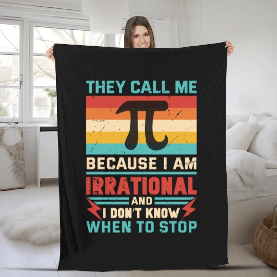 Funny Pi Day Fleece Blankets Math Pi Day 3 14 They Call Me