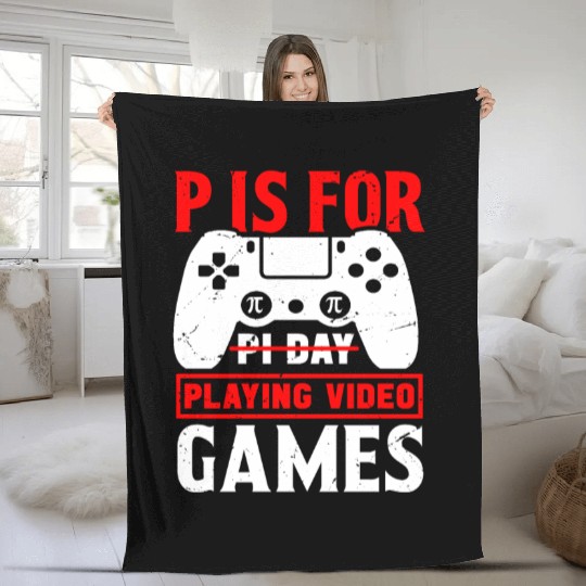 Funny Pi Day Fleece Blankets Math Pi Day 3 14 Video Games