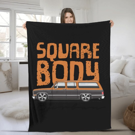 square Burnt Orange Fleece Blankets