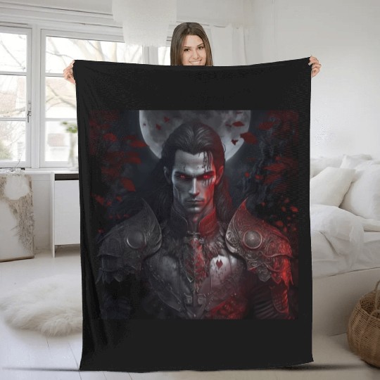 Dark fantasy vampire version 8 Fleece Blankets