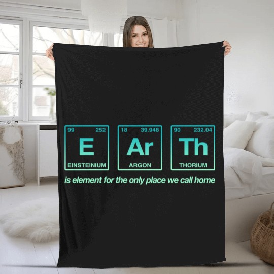 EARTH - written in elements of the periodic table Fleece Blankets