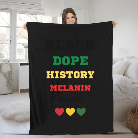 Black and Proud Fleece Blankets