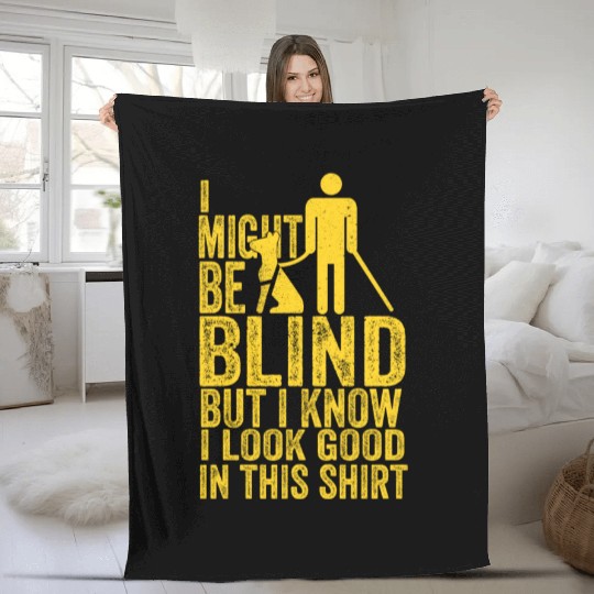 Blind Blindness Awareness Blind People Visually Fleece Blankets