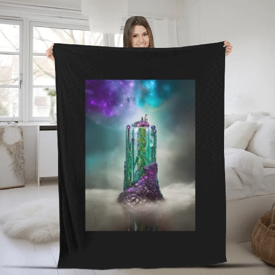 Cosmic Gemstone and Glass \|/ Universe Fleece Blankets