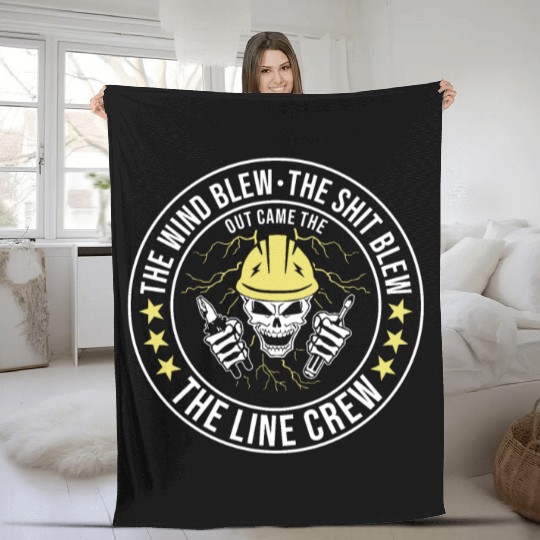 Funny Electrical Lineman Saying Thank A Lineman Fleece Blankets