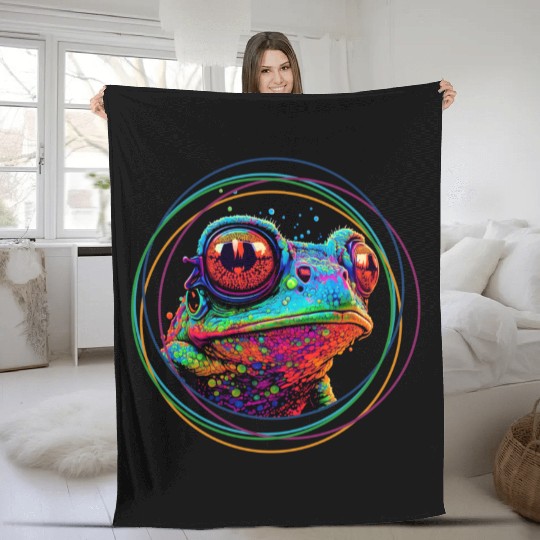 color frog Fleece Blankets